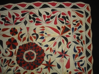 Kantha Quilted and embroidered cotton kantha Probably From East Bengal(Bangladesh)region.India.Its size is 70cmX80cm(DSC01821 New).                   