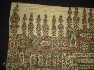 Kalamkari of Jainamaz style, From Msulipatam,Andhra Pradesh,India.Made for Persian Market,C.1835.Hand spurn cotton,Natural Dyes.Its size is 90cmX120cm(DSC01906 New).                