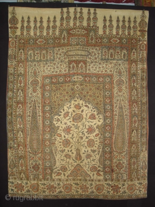 Kalamkari of Jainamaz style, From Msulipatam,Andhra Pradesh,India.Made for Persian Market,C.1835.Hand spurn cotton,Natural Dyes.Its size is 90cmX120cm(DSC01906 New).                