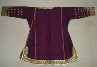 Ceremonial Women's Costume,From Himachal Pradesh India.C.1900.Silk ground with Real Zari Gota Pati work.Its size is L-76cm, W-60cm, S-17X45cm (DSC07199 New).             