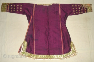 Ceremonial Women's Costume,From Himachal Pradesh India.C.1900.Silk ground with Real Zari Gota Pati work.Its size is L-76cm, W-60cm, S-17X45cm (DSC07199 New).             