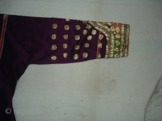 Ceremonial Women's Costume,From Himachal Pradesh India.C.1900.Silk ground with Real Zari Gota Pati work.Its size is L-76cm, W-60cm, S-17X45cm (DSC07199 New).             