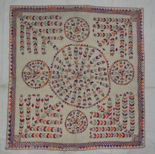 Chakla Wall Hanging From Saurashtra Gujarat India.This were Traditionally used mainly by Kathi Darbar family of Saurashtra Gujarat India.C.1900.Its size is 137cmx145cm(DSC04260 New).          