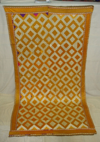 Phulkari From West(Pakistan)Punjab.India.known As Shisha(Mirror)Design Bagh ,very Rare influence of Different Design Shisha(DSC08392 New).                   