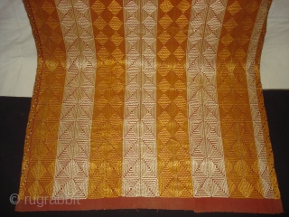 Phulkari From West(Pakistan)Punjab. India.known As Chawal(Rice)Buti Bagh,With Rare influence of Lahariya Design in Chawal Buti(DSC03956 New).                 