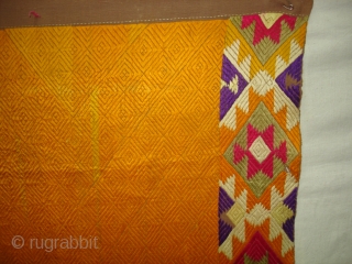 Phulkari From West(Pakistan)Punjab. India.known As Vari-Da-Bagh ,With Rare influence of two Different Design of Panch Rangi Side Borders(DSC04761 New).              