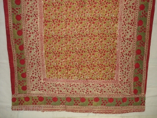 Early Block Print(Cotton Khadi)From Rajasthan,India.Its size is 100cmx155cm(DSC08458 New).                        