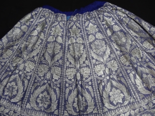 Zari (Real Silver)Brocade Skirt(Ghaghra)From Varanasi,Uttar Pradesh. India.Its size is L-90cm circle is 360cm(DSC02192 New).                   