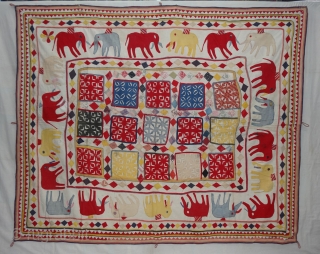 Marriage Canopy Applique work on the Cotton, From Saurashtra Region of Gujarat, India.Its size is 158cmx190cm. Circa 1900(DSC01819 New).              