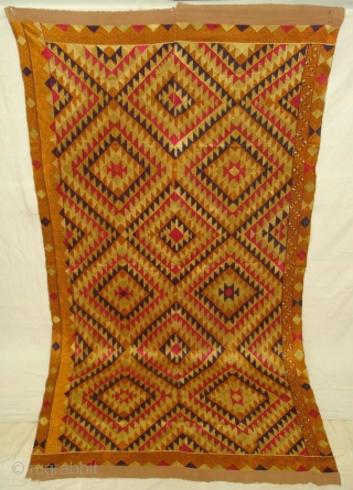 Phulkari From West(Pakistan) Punjab.India.known As Panchrangi Bagh very Rare influence of Shisha Design,Very rare kind of Bagh(DSC01490 New).               