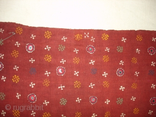 Woman’s Shawl Odhani(Cotton)Probably from Bhanushali Group From Kutch Gujarat India.Its size is 150cmX200cm(DSC02728 new).                   