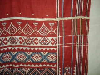 Patola Imitation(cotton)Block Print and Kalamkar,Probably Made to order in India or might be Indonesia.Its size is 70cmX275cm(DSC03023 New).               