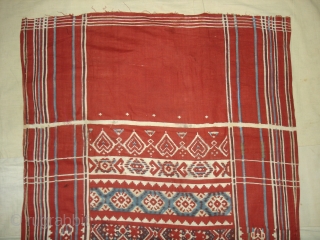 Patola Imitation(cotton)Block Print and Kalamkar,Probably Made to order in India or might be Indonesia.Its size is 70cmX275cm(DSC03023 New).               