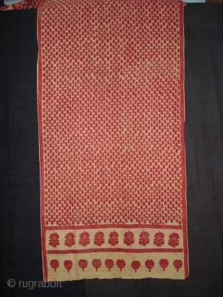 Floral Block Printed Cotton Patka(Head Cover)From Nakhatrana,District of Kutch,Gujarat,India.Its size is 70X440cm.Condition is very good.Its Rare piece of Patka(DSC08125 New).             