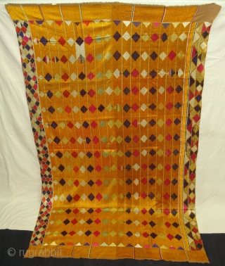 Phulkari From West(Pakistan)Punjab.India.known As Vari-Da-Bagh,Very Rare influence of Multi-colour Side Ghunghat with Multi colour squares in the Middle(DSC00825 New).              