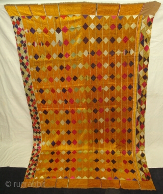 Phulkari From West(Pakistan)Punjab.India.known As Vari-Da-Bagh,Very Rare influence of Multi-colour Side Ghunghat with Multi colour squares in the Middle(DSC00825 New).              