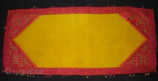 Pillow-Cover,Swat Valley(Pakistan).Cotton embroidered with floss silk.with woollen Braiding and Tassels.Its size is 38cm x 83cm(DSC02786 New).                 