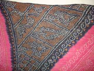 Odhani Cotton, Tie-Dyed Rajasthan, Perhaps Jodhpur Distric, India ,Its size is 100cmX210.Contion is very Good(DSC08585 New).                 