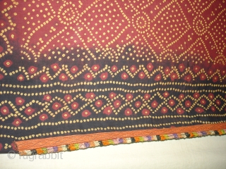 Tie and Dye(Cotton)Odhani From Kutch Gujarat, India.This were traditionally used mainly by Bhanushali family of Kutch Gujarat. India.C.1900.Its size is 170cmx215cm(DSC06019 New).           