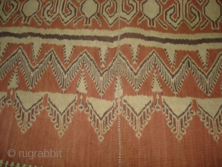 Ceremonial Cloth made for Iban People for Indonesian Export Market.19th Century, Handspun Cotton,Natural Dyes.its made like Indian Patola. Its size is 120cm X230cm(DSC04574 New).         