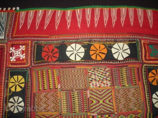 Ceremonial Banjara Baby Jolna From Madhiya Pradesh. India. Known As Jolna. Finely Embroidered And Applied work Banjara Jolna. c.1900. Its Size is 88cmX95cm(DSC04726 New).         