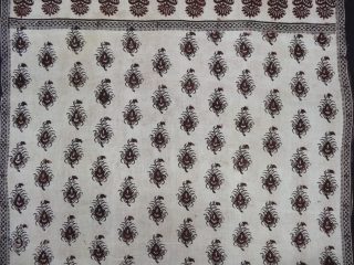 Ceremonial Odhani Block-Printed,Mordant-Dyed Cotton,From Sanganer Rajasthan, India.Its size is 100cmX172cm(DSC05234).                       