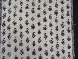 Ceremonial Odhani Block-Printed,Mordant-Dyed Cotton,From Sanganer Rajasthan, India.Its size is 100cmX172cm(DSC05234).                       