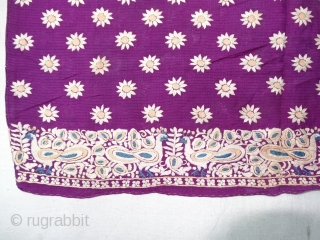 Parsi Jhabla or Jhablo (Blouse) From Surat Gujarat India. The ‘four over, under one  satin weave is embroidered with Flowers  Jaal design.This kind of Jhabla's were embroidered by Chinese artisans  ...