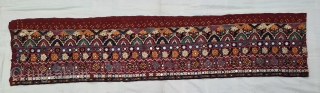 Very Fine Embroidered  and Tie and dye Skirt (Parha) Length (Panel) From the Lohana Group Probably from the Diplo, Tharparkar Sindh Region of Pakistan. India. C.1825-1850.Natural Color Tie and Dye , Hand  ...