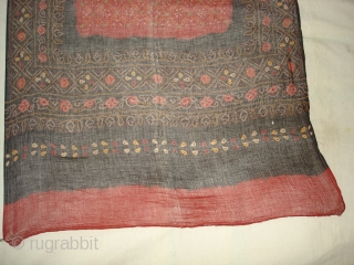 Odhani Tie and Dye (Natural Colurs) Cotton malmal,From Kutch,Gujarat India.Its  size is 90cmX175cm(DSC01842 New).                  