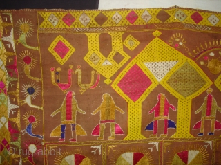 Phulkari From East(Punjab) India.Known as Darshan Dwar. Showing the Folk Culture and Art of Punjab.C.1900.Its size is 120cmX230cm(DSC04904 New).              