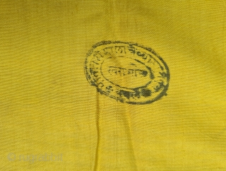 Pitamber Plain Weave Pooja Dhoni Double Pallu (Pallov)with Turmeric Yellow in the middle, ,It’s an Silk and zari weave Dhoti.  This type of Dhoti is named after the Paithan town in  ...