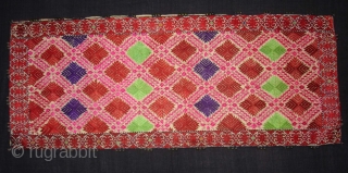 Pillow-Cover,Swat Valley(Pakistan).Cotton embroidered with floss silk.with woolen Braiding and Tassels.Its size is 36cmx88cm(DSC03006 New).                   