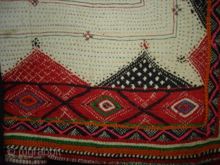 Embroidery Dowry Bag from Saurashtra Gujarat India.Embroidery with wool on Cotton,From Charan Gadhvi family.its size is 48cmX57cm(DSC02398 New).               