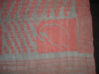 Jamdani Finest Muslin Cotton Sari, From Dhaka District of Bangladesh.North-East India. Jamdani was originally known as Dhakai named after the city of Dhaka, Jamdani is Persian deriving name from 'Jam', meaning flower,  ...