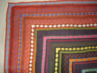 Quilt(Ralli)of Snake Charmer's of the Sami Faqir From Sindh Region of Pakistan. India .Perfect example of the quilting.condition is Perfect.Its size is 170cm x 220cm(152256).        