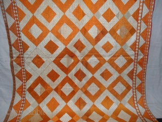 Phulkari From West(Pakistan)Punjab.India.known As Shisha(Mirror)Design Bagh.C.1900. Very Rare influence of Design Change in the left corner(DSC03042 New).                