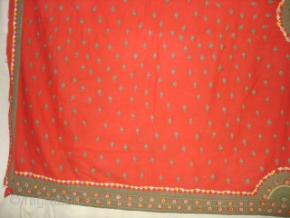 woman's Shawl Abochhini Probably Rajput Group,From Tharparkar Sindh of Pakistan.cotton with cotton Embroidery.Its size is 145cmX210cm(DSC03620 New).                