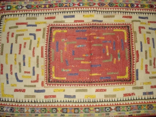 Embroidered and Printed Patch work Quilt From Dwaraka Region of Saurashtra Gujarat. India.very fine quilted and Patch work.Rare kind of Piece.Its size is 67cmX118cm(DSC02309 New).        