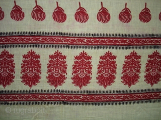 Floral Block Printed Cotton Odhana From Nakhatrana, District of Kutch,Gujarat,India.Its size is 138X260cm.Condition some very small holes.Its Rare piece of Odhana(DSC08140 New).           