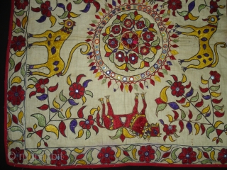 Chakla An Embroidered Cloth used for some special occasions by the Kathi Darbar caste of Saurashtra Gujarat. India. Its size is 70cmX70cm (DSC02494 New).         