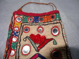 Dowry Bujki Bag From Sindh Region of Pakistan, India.Cotton Embroidered with Silk, Its size is 14cmX24m(DSC03292 New).                