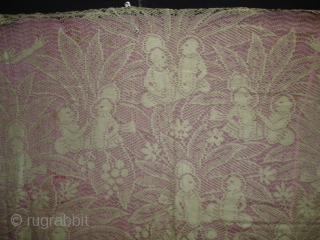 Cotton Lace net Pichwai of Nand Utsav From Germany ,Made for Indian Market C.1900.Its size is 113cmX146cm(DSC03990 New).               