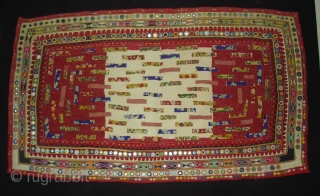 Embroidered and Printed Patch work Quilt From Dwaraka Region of Saurashtra Gujarat.India.very fine quilted and Patch work.Rare kind of Piece.Its size is 65cmX102cm(DSC04270 New).         