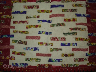 Embroidered and Printed Patch work Quilt From Dwaraka Region of Saurashtra Gujarat.India.very fine quilted and Patch work.Rare kind of Piece.Its size is 65cmX102cm(DSC04270 New).         