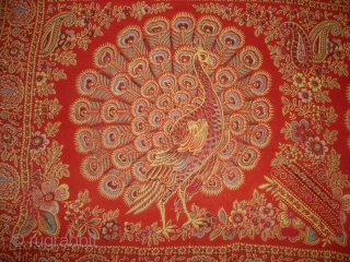 Pichwai Of Morakuti (Dancing Peacock)From Manchester England made for Indian Market. Roller Printed on Cotton.its size is 54cmX94cm(DSC05392 New).              