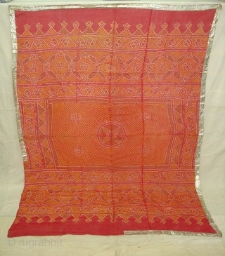 Odhani(cotton)Tie and Dye From Rajasthan. India.Belongs to Royal Rajput Group Of Mewar Rajasthan.C.1900.Its size is 180cmX240cm(DSC04171 New).                