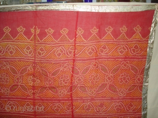 Odhani(cotton)Tie and Dye From Rajasthan. India.Belongs to Royal Rajput Group Of Mewar Rajasthan.C.1900.Its size is 180cmX240cm(DSC04171 New).                