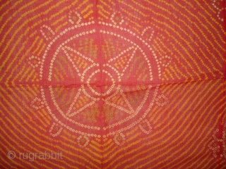 Odhani(cotton)Tie and Dye From Rajasthan. India.Belongs to Royal Rajput Group Of Mewar Rajasthan.C.1900.Its size is 180cmX240cm(DSC04171 New).                