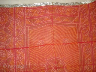 Odhani(cotton)Tie and Dye From Rajasthan. India.Belongs to Royal Rajput Group Of Mewar Rajasthan.C.1900.Its size is 180cmX240cm(DSC04171 New).                